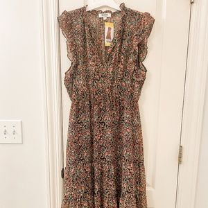 Boho Floral BB Dakota Steve Madden Spring Flutter Sleeve Maxi Dress